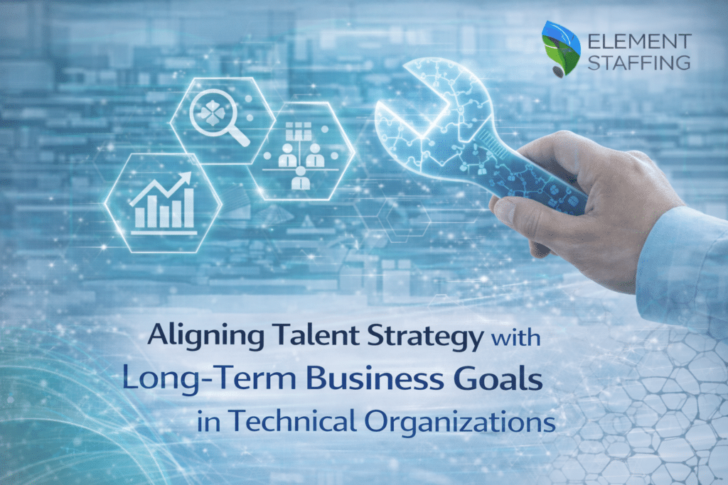 Leadership team developing talent strategy technical organizations to align with long-term business goals