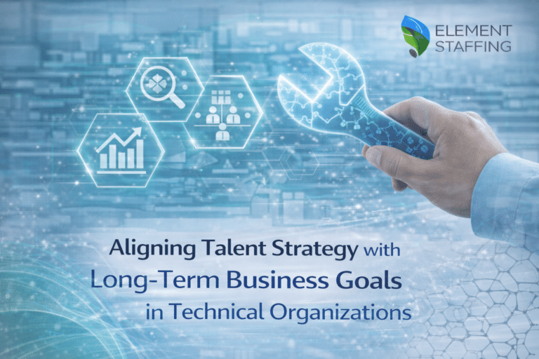 Leadership team developing talent strategy technical organizations to align with long-term business goals