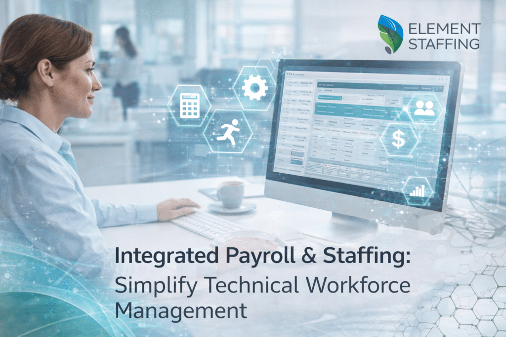 Integrated payroll staffing system simplifying workforce management for technical and scientific teams